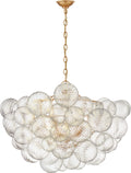 Talia Large Chandelier | Gild and Clear Swirled Glass