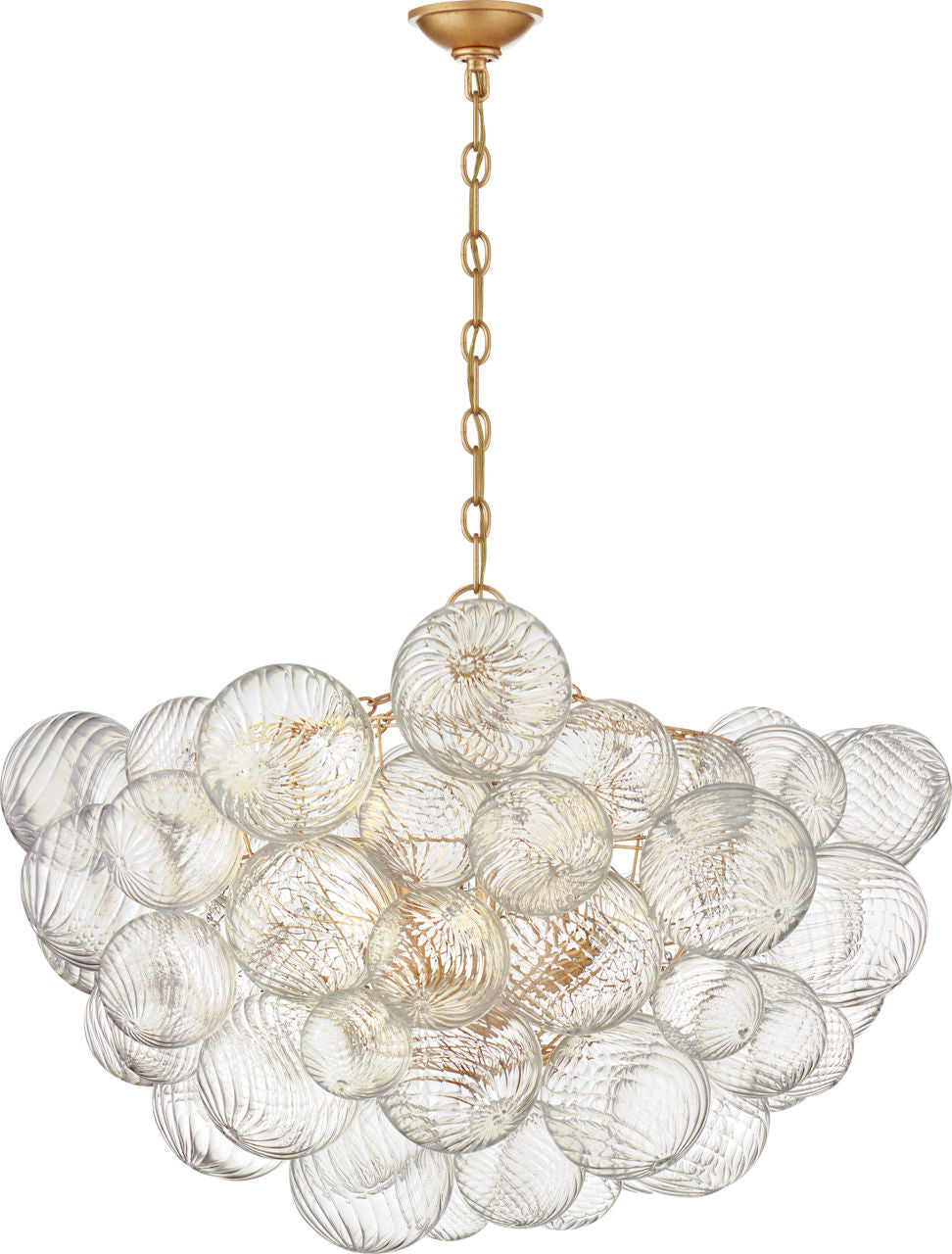 Talia Large Chandelier | Gild and Clear Swirled Glass