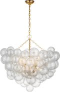 Talia Grande Chandelier | Gild | Clear Swirled Glass
