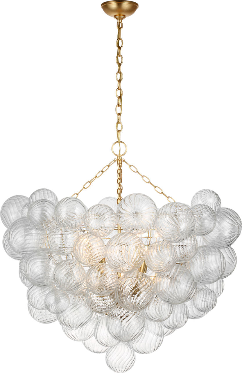 Talia Grande Chandelier | Gild | Clear Swirled Glass