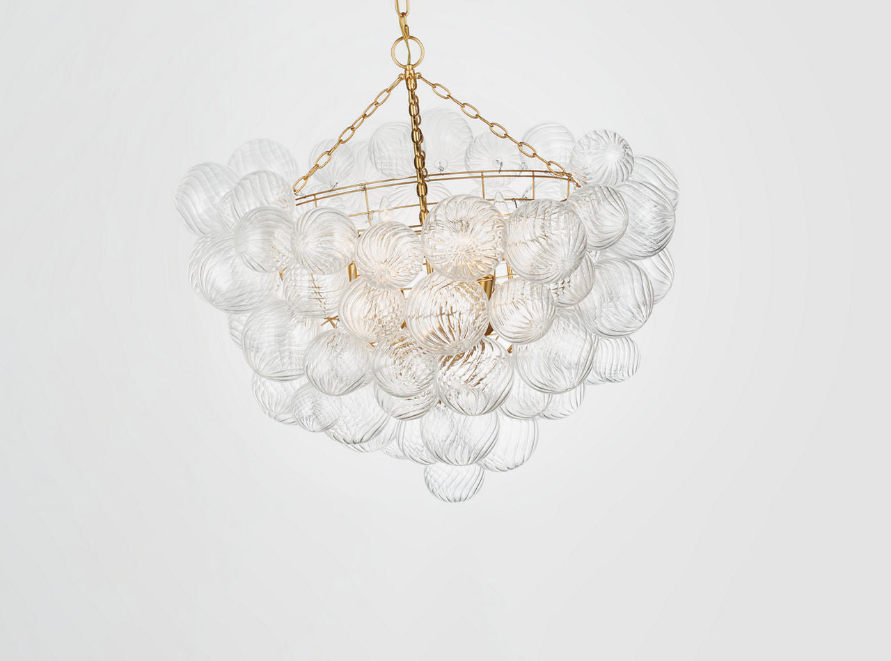 Talia Grande Chandelier | Gild | Clear Swirled Glass