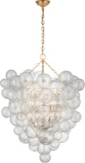 Talia Grande Entry Chandelier | Gild | Clear Swirled Glass