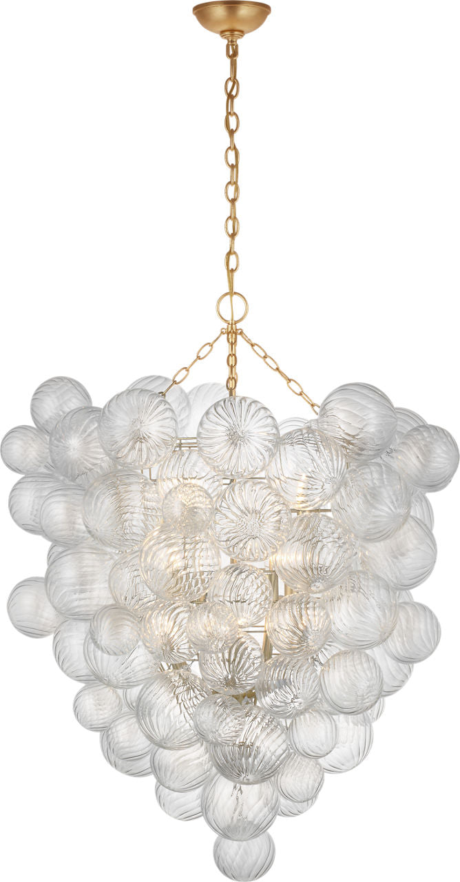 Talia Grande Entry Chandelier | Gild | Clear Swirled Glass