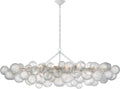 Talia Large Linear Chandelier | Plaster White | Clear Swirled Glass