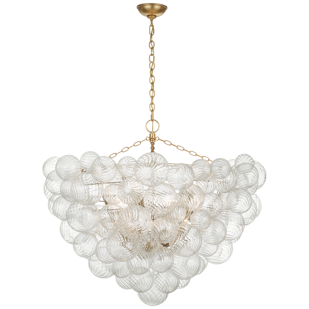 Talia 46" Chandelier | Gild and Clear Swirled Glass