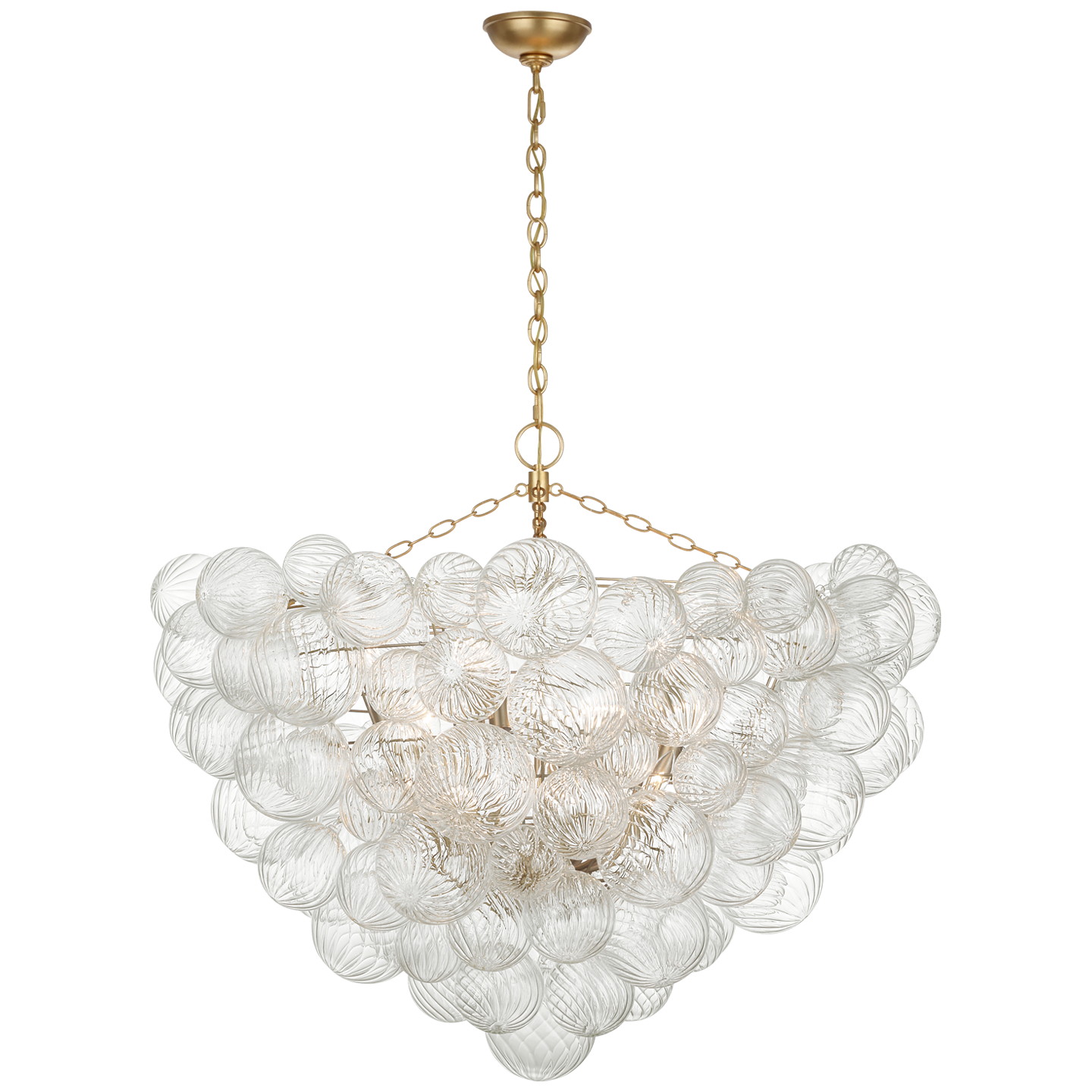 Talia 46" Chandelier | Gild and Clear Swirled Glass