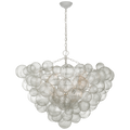 Talia 46" Chandelier | Plaster White and Clear Swirled Glass