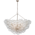 Talia 56" Chandelier | Burnished Silver Leaf and Clear Swirled Glass