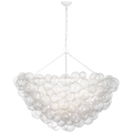 Talia 56" Chandelier | Plaster White and Clear Swirled Glass