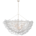 Talia 66" Chandelier | Burnished Silver Leaf and Clear Swirled Glass