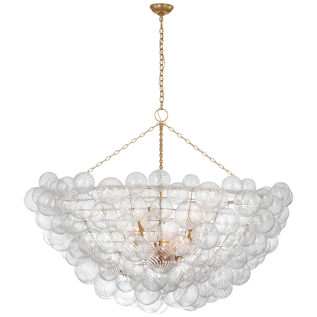 Talia 66" Chandelier | Gild and Clear Swirled Glass