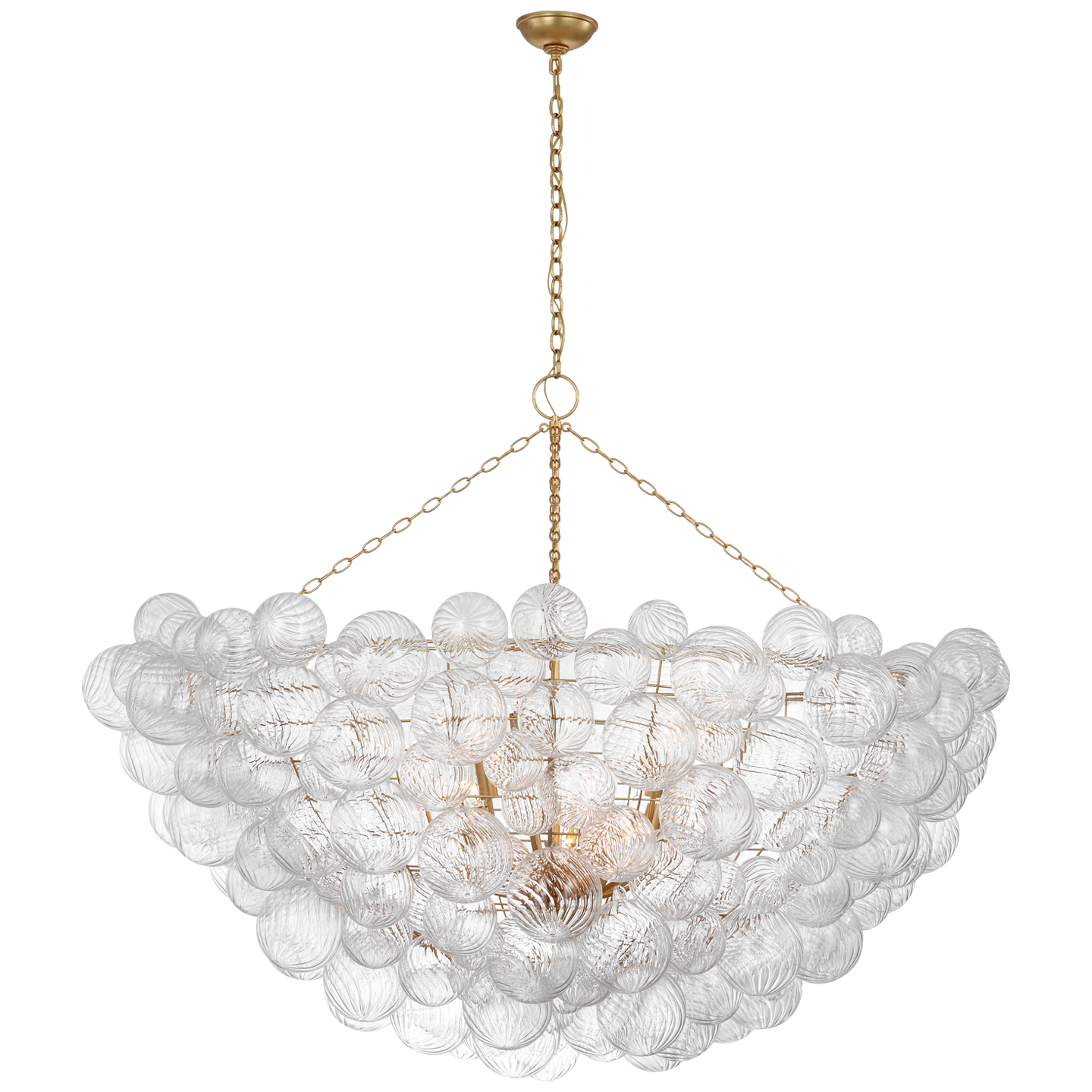 Talia 66" Chandelier | Gild and Clear Swirled Glass