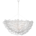 Talia 66" Chandelier | Plaster White and Clear Swirled Glass