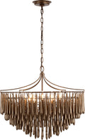 Vacarro Medium Chandelier | Antique Bronze Leaf