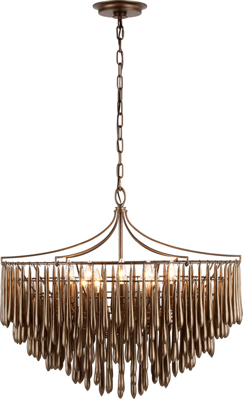Vacarro Medium Chandelier | Antique Bronze Leaf