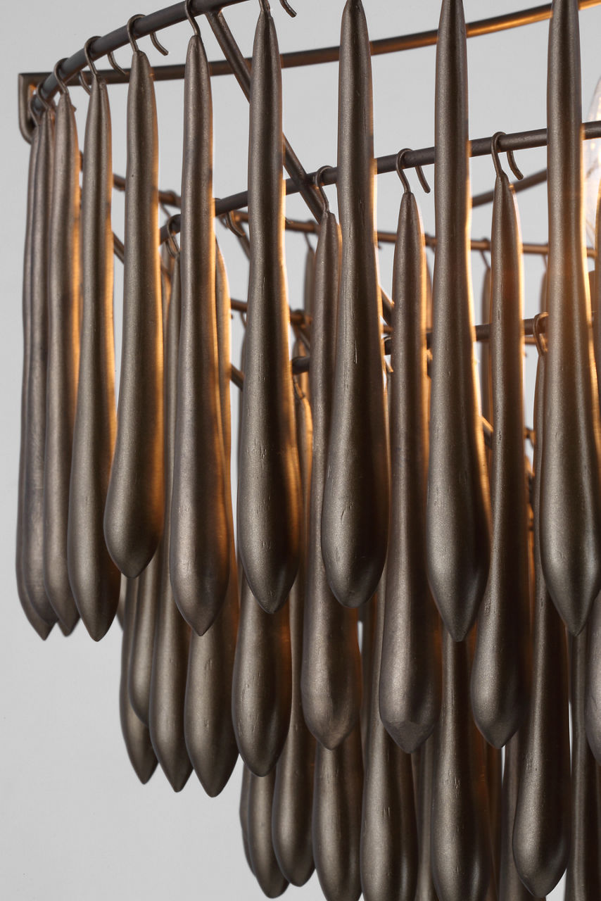 Vacarro Medium Chandelier | Antique Bronze Leaf