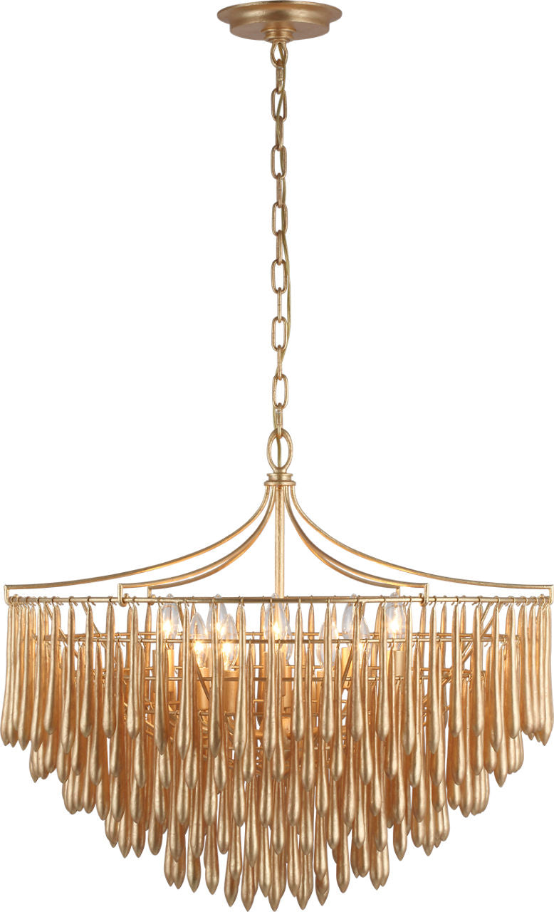 Vacarro Medium Chandelier | Antique Gold Leaf