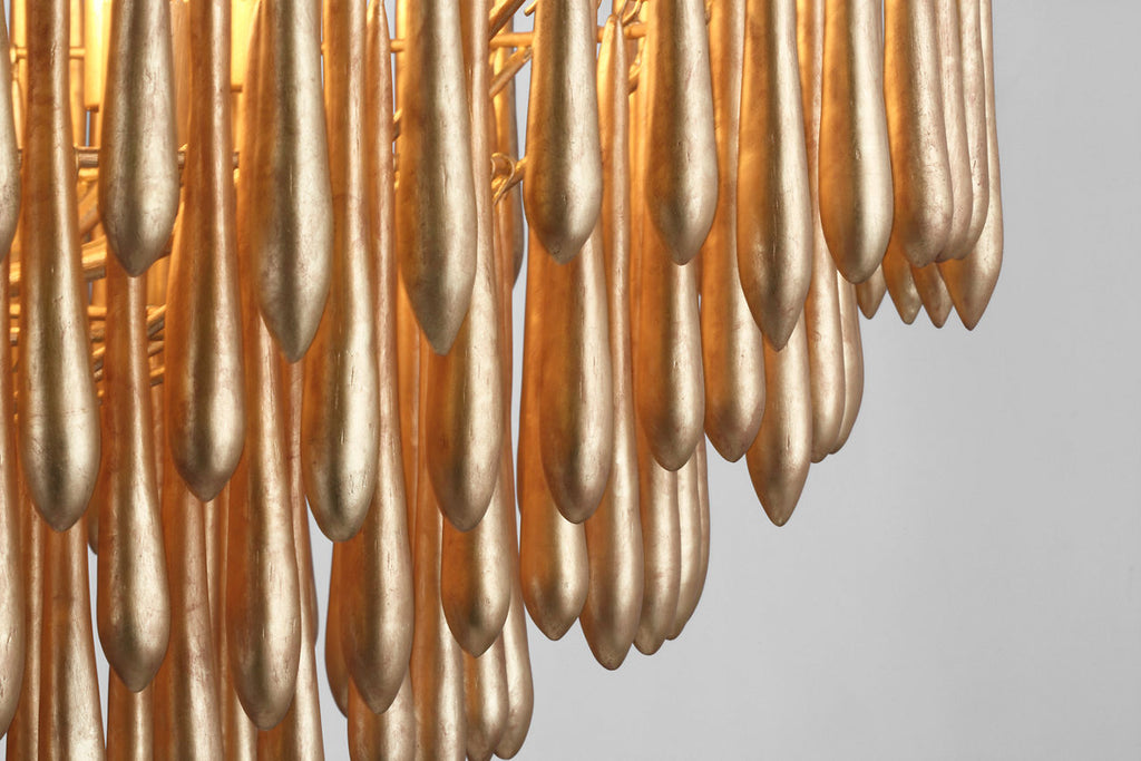 Vacarro Medium Chandelier | Antique Gold Leaf