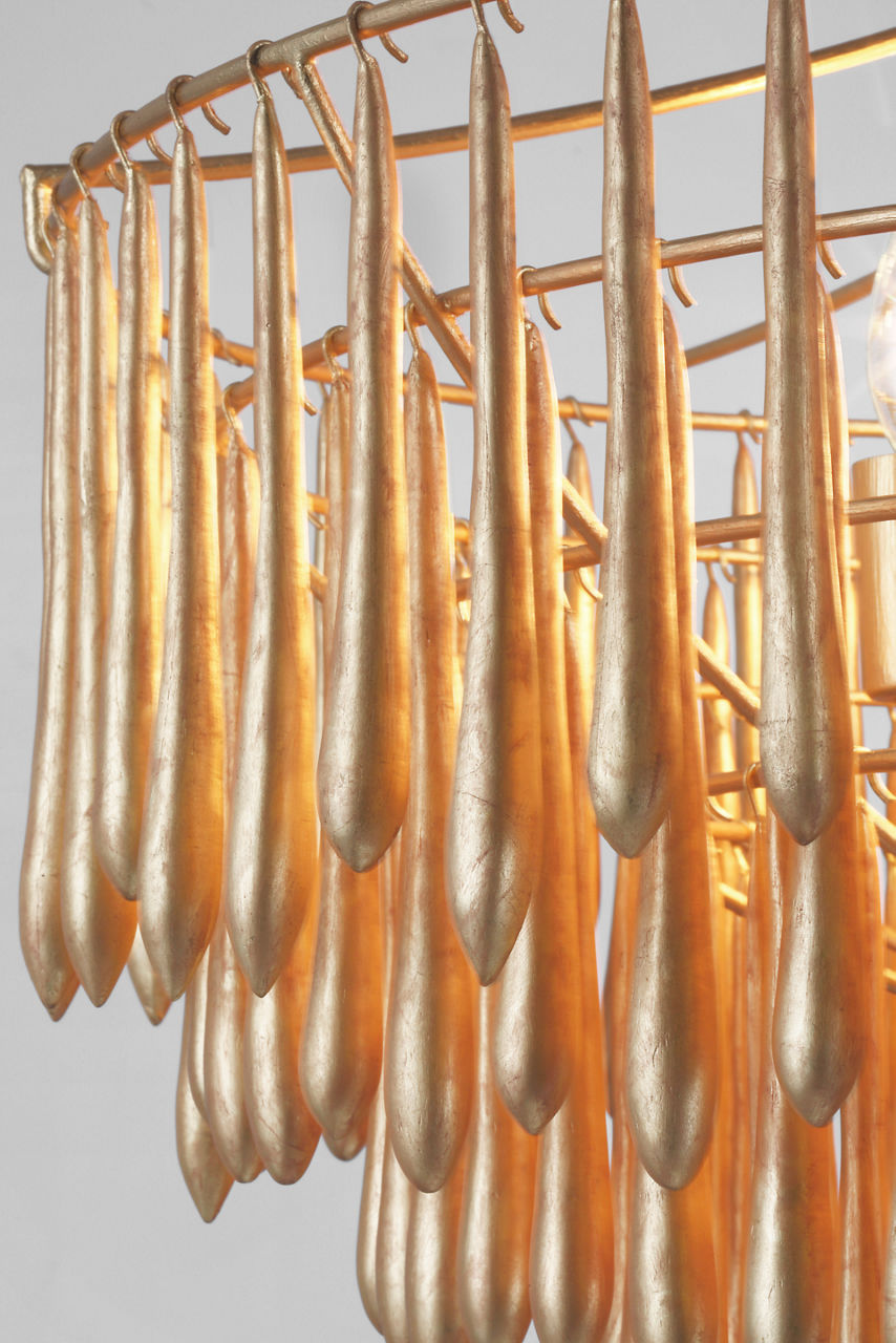 Vacarro Medium Chandelier | Antique Gold Leaf