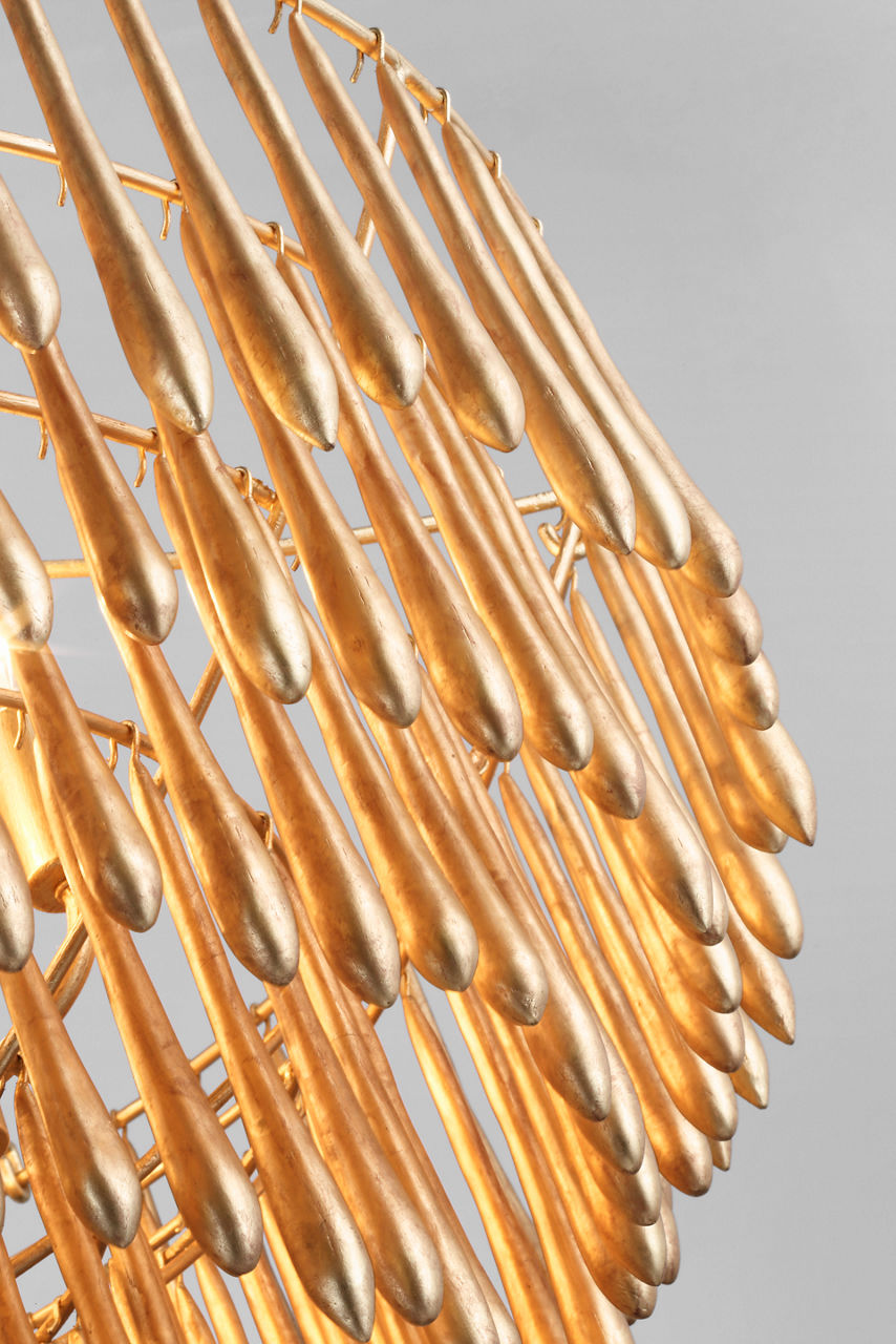 Vacarro Medium Chandelier | Antique Gold Leaf