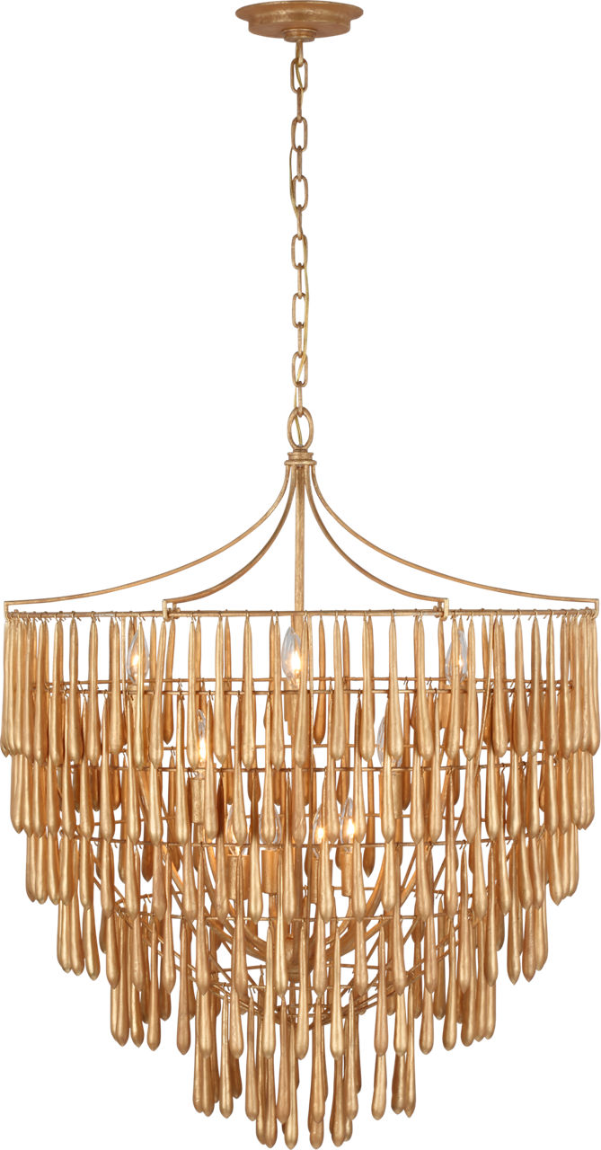 Vacarro Large Chandelier | Antique Gold Leaf