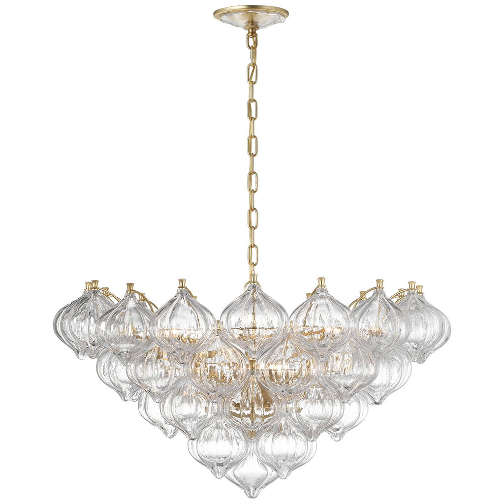 Caselli 36" Basket Chandelier | Gild | Clear Glass