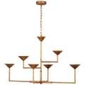 Eleanor 53" Asymmetric Chandelier | Antique Gold Leaf
