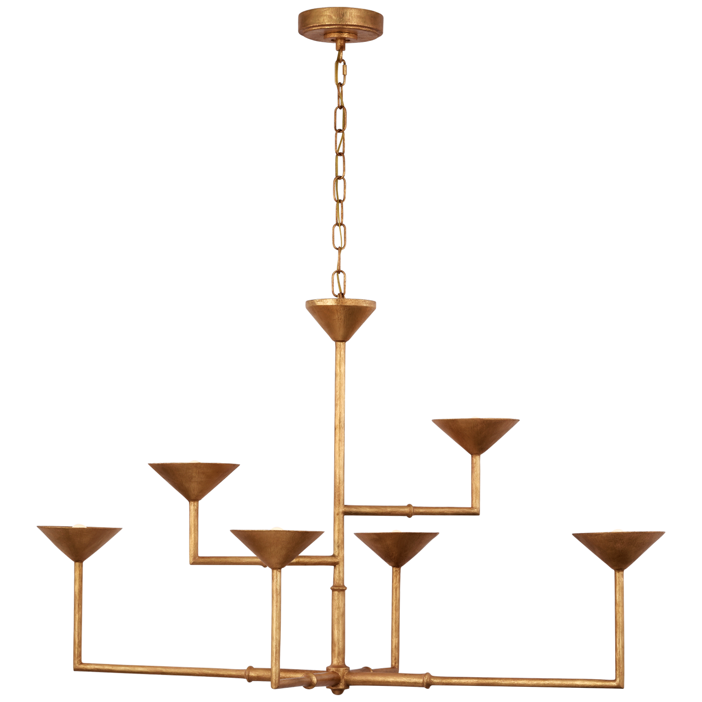 Eleanor 53" Asymmetric Chandelier | Antique Gold Leaf