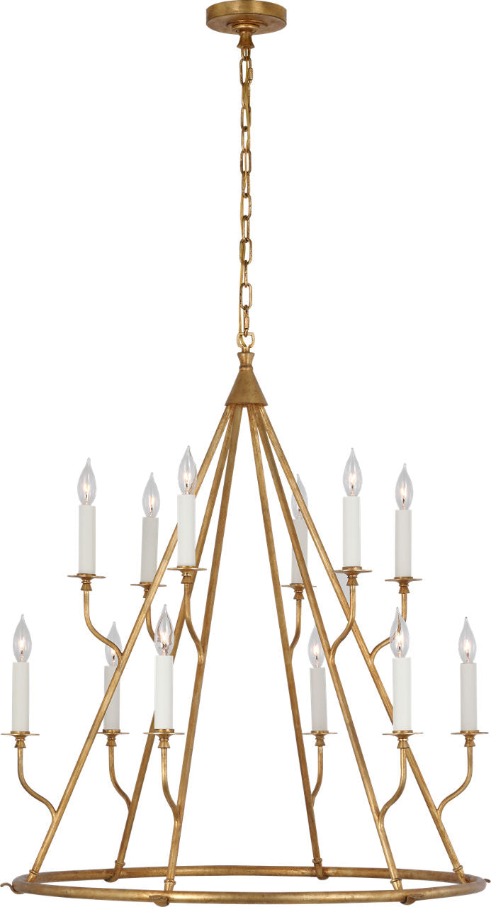 Lorio Large Chandelier | Gilded Iron