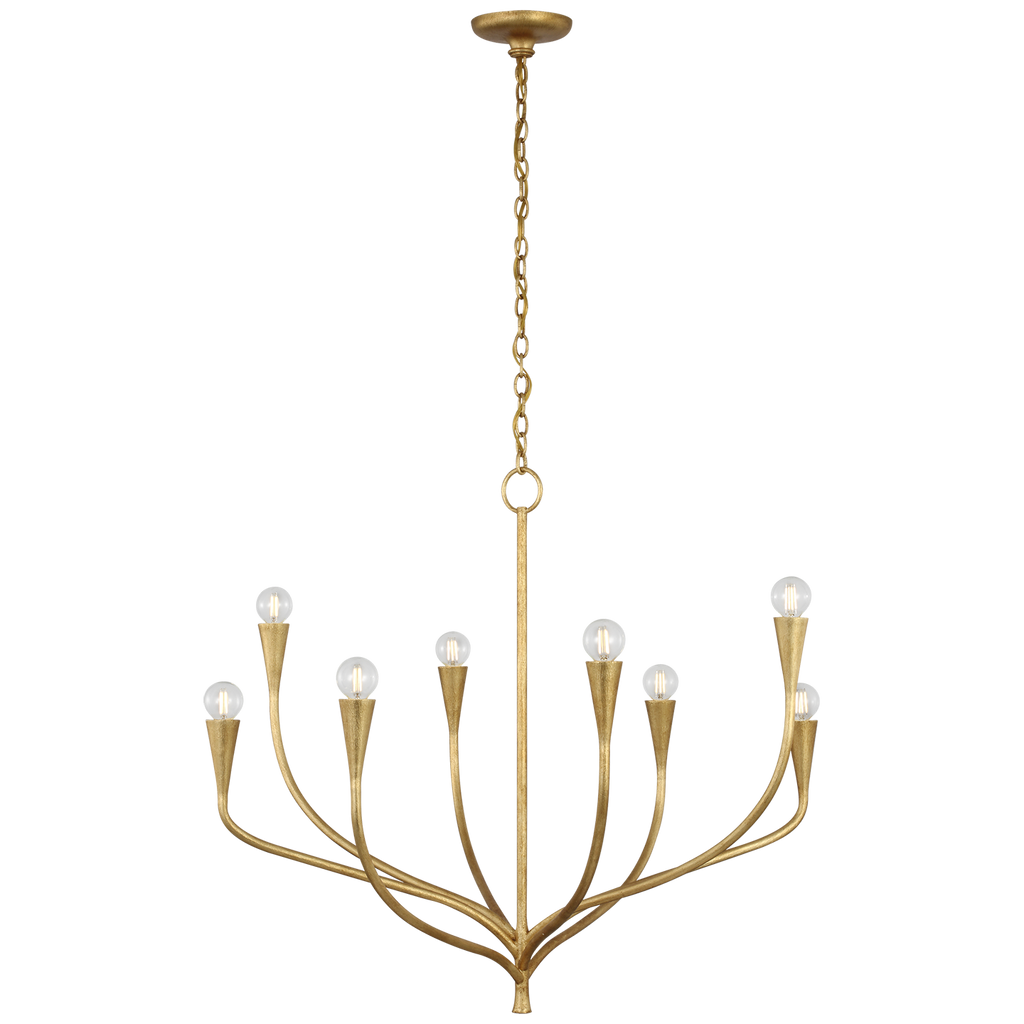 Marini 33" Chandelier | Antique Gold Leaf