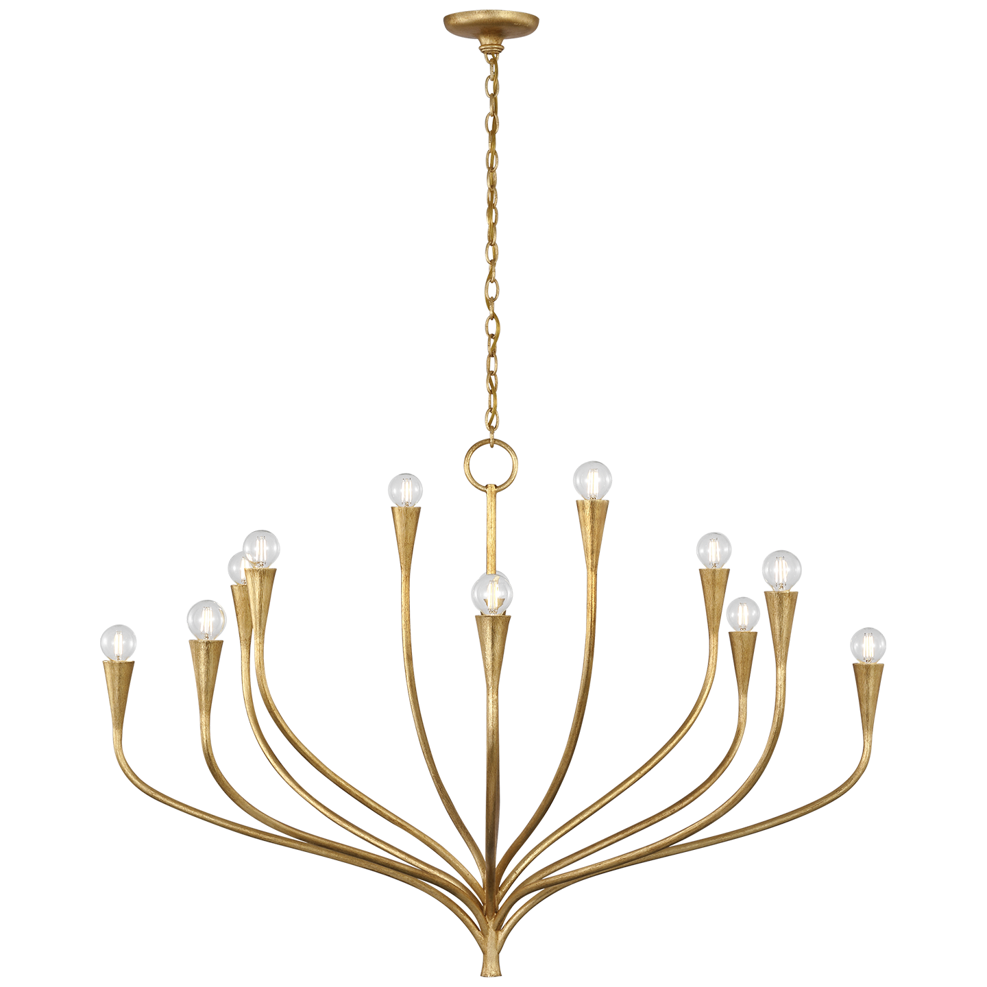 Marini 43" Chandelier | Antique Gold Leaf