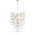 Rayne 34" Entry Chandelier | Gilded Iron | Clear Glass