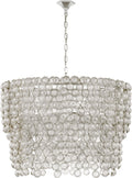 Milazzo Large Waterfall Chandelier | Burnished Silver Leaf and Crystal