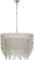 Milazzo Medium Waterfall Chandelier | Burnished Silver Leaf and Crystal