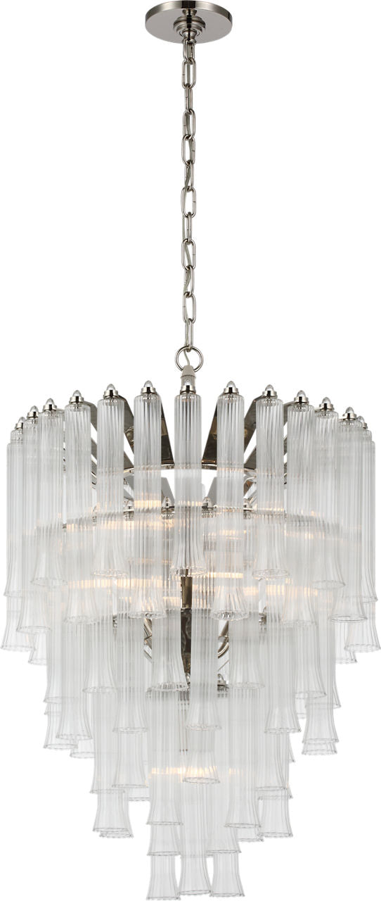 Lorelei Small Waterfall Chandelier | Polished Nickel | Clear Glass