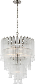 Lorelei Small Waterfall Chandelier | Polished Nickel | Clear Glass