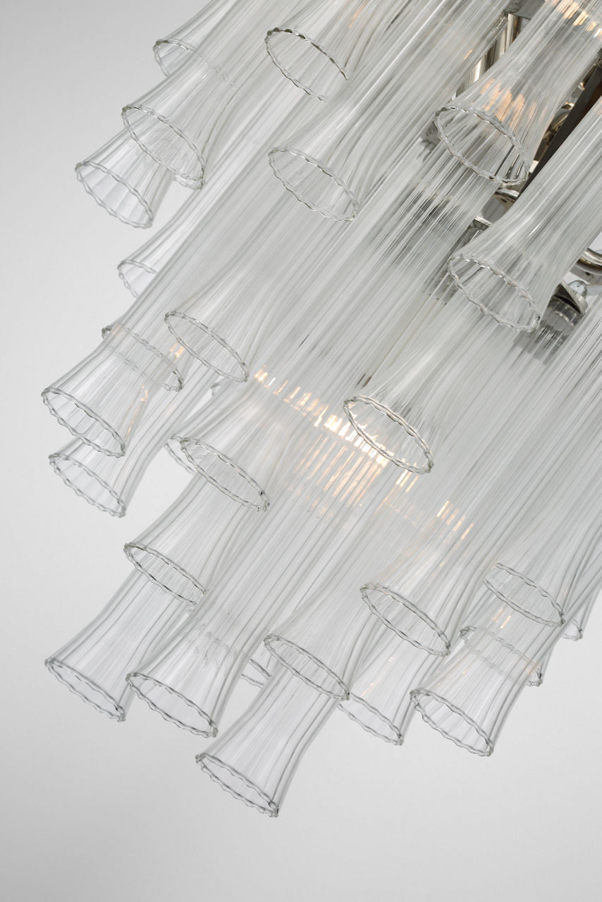 Lorelei Small Waterfall Chandelier | Polished Nickel | Clear Glass