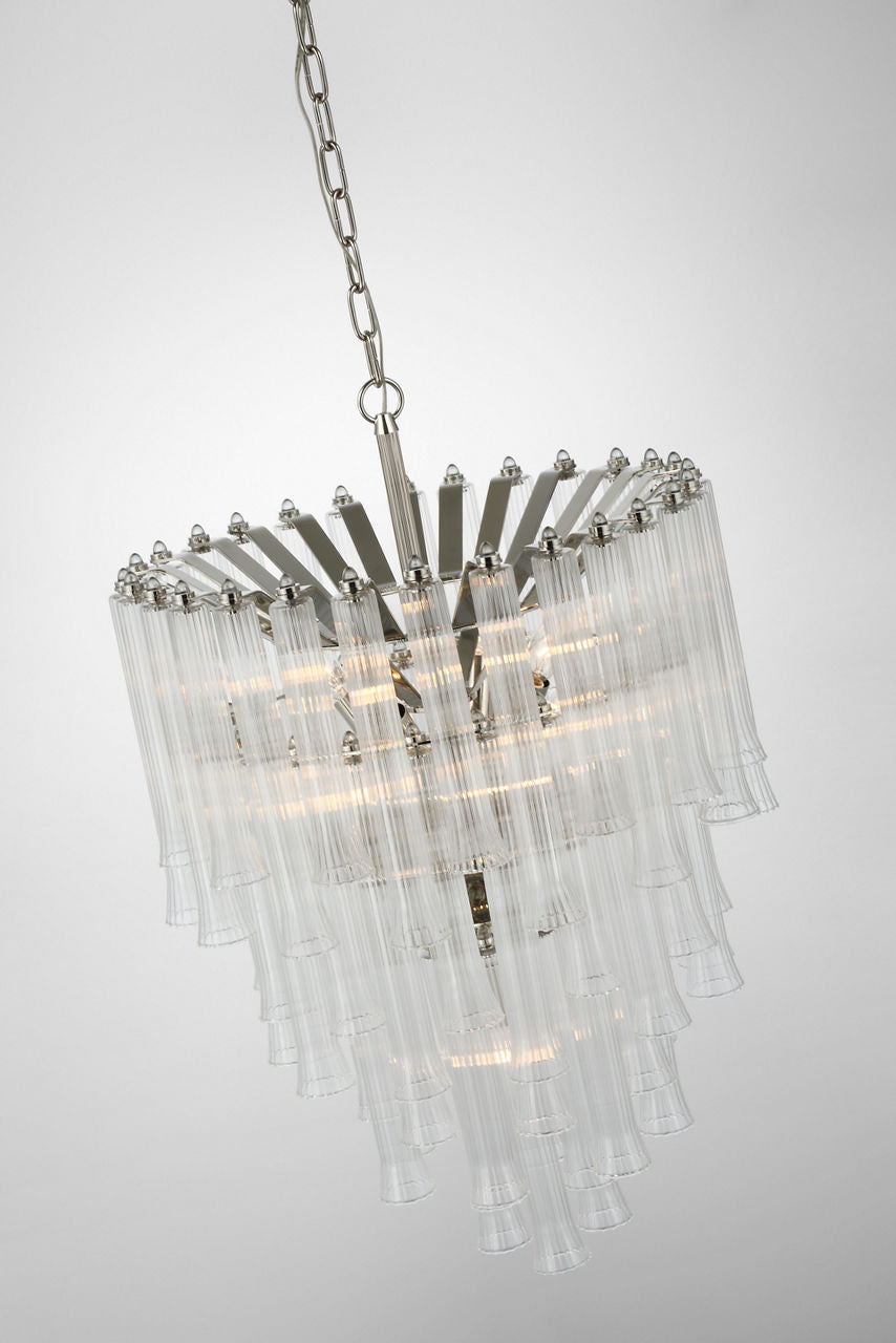 Lorelei Small Waterfall Chandelier | Polished Nickel | Clear Glass