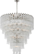 Lorelei X-Large Waterfall Chandelier | Polished Nickel | Clear Glass