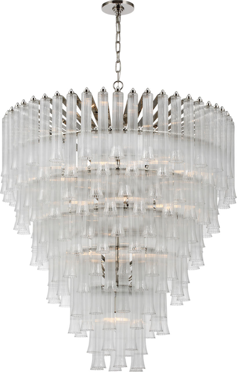 Lorelei X-Large Waterfall Chandelier | Polished Nickel | Clear Glass