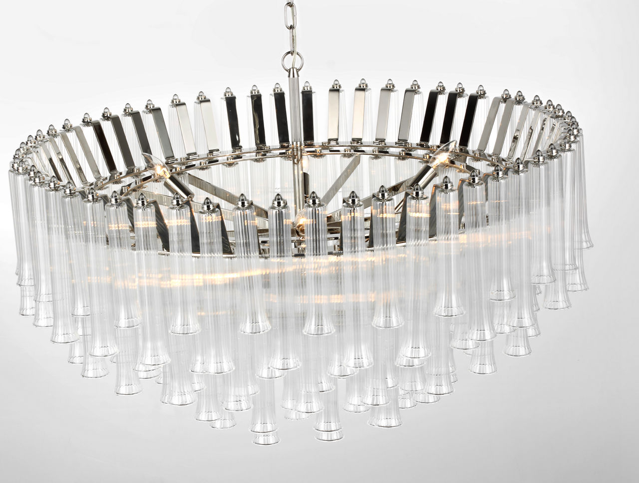 Lorelei X-Large Chandelier | Polished Nickel | Clear Glass