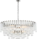 Lorelei X-Large Oval Chandelier | Polished Nickel | Clear Glass