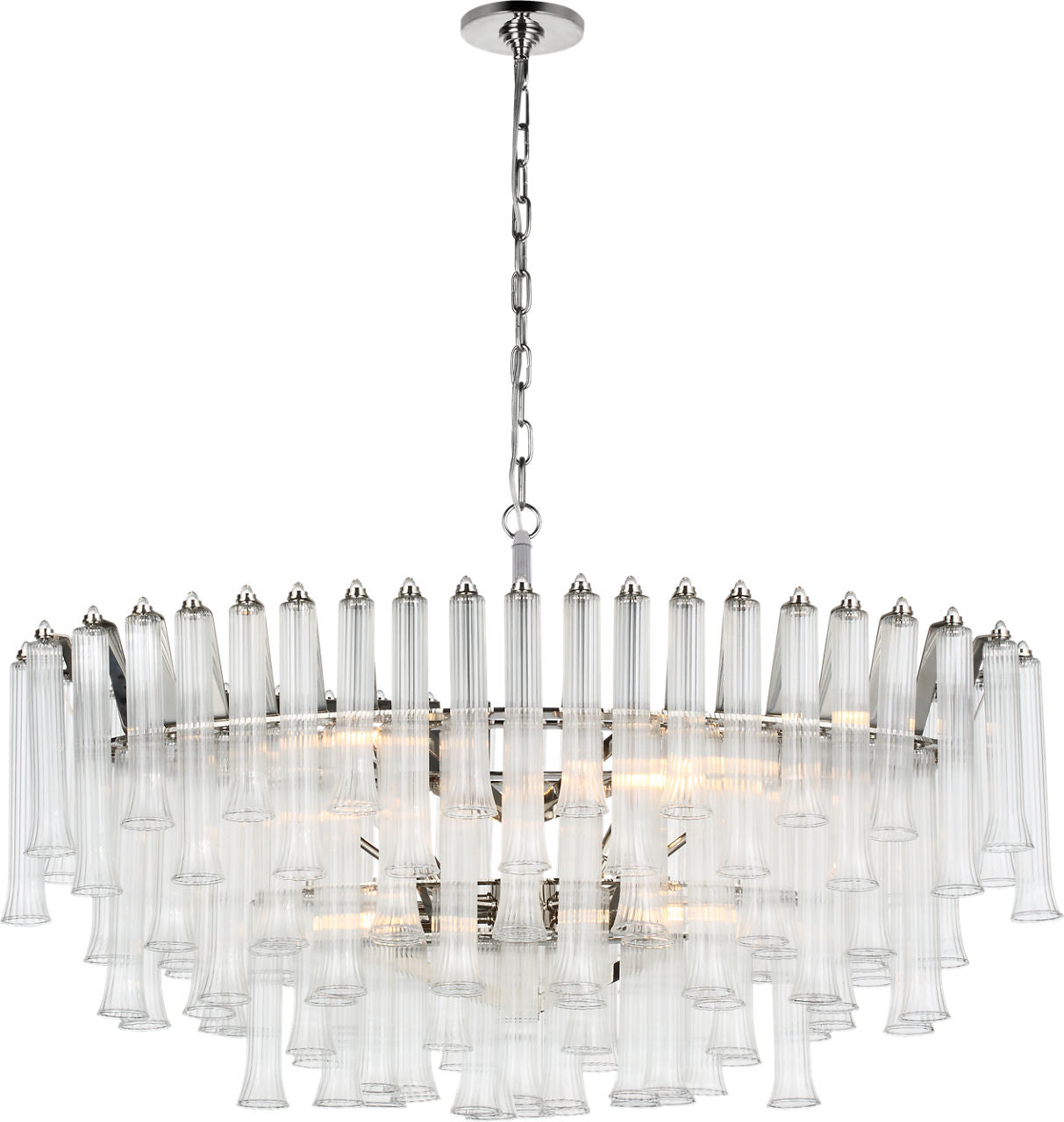 Lorelei X-Large Oval Chandelier | Polished Nickel | Clear Glass