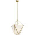 Lorino 17" Tapered Lantern | Hand-Rubbed Antique Brass | White Glass