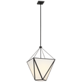 Lorino 17" Tapered Lantern | Modern Iron | White Glass