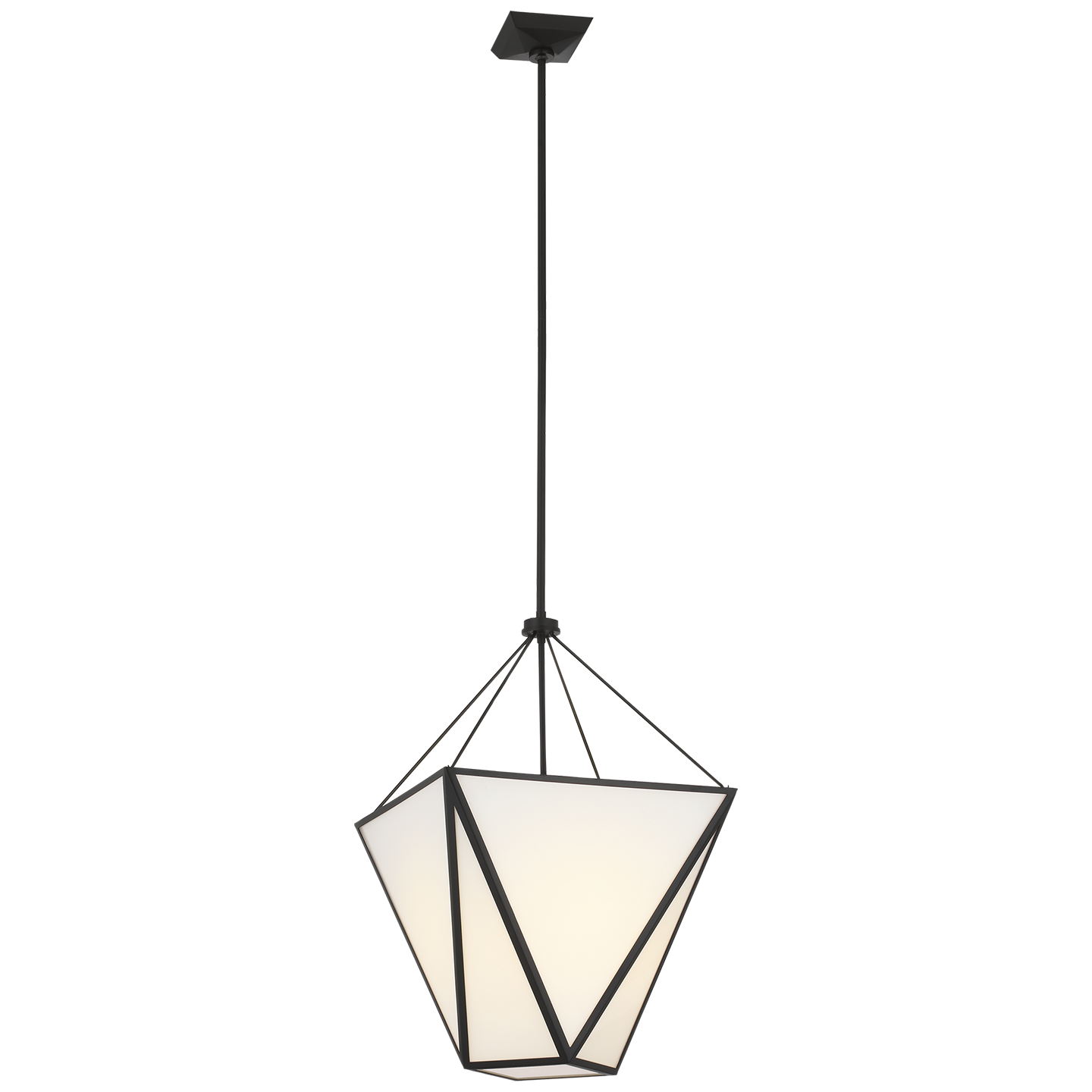 Lorino 17" Tapered Lantern | Modern Iron | White Glass