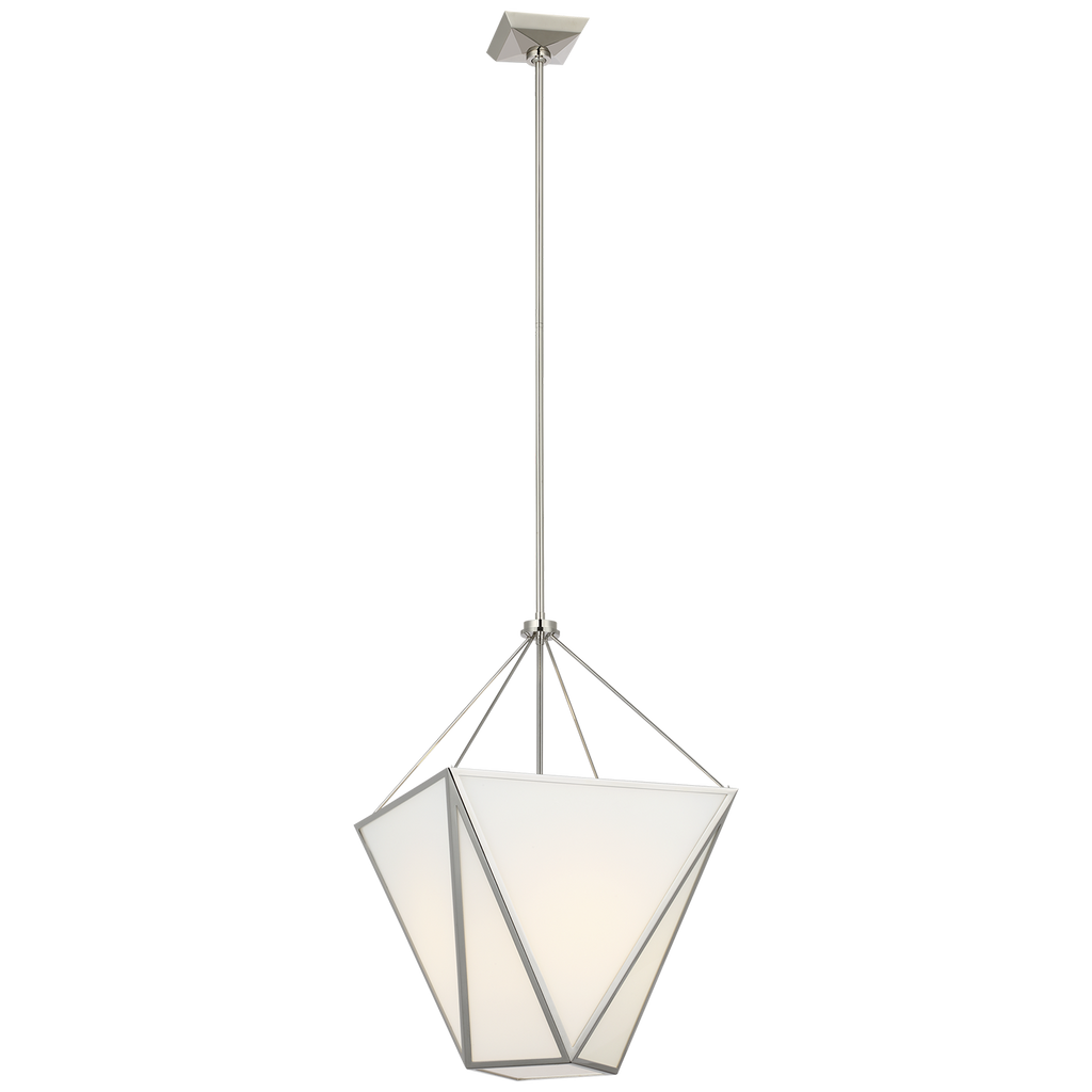 Lorino 17" Tapered Lantern | Polished Nickel | White Glass