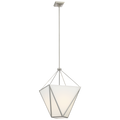 Lorino 17" Tapered Lantern | Polished Nickel | White Glass