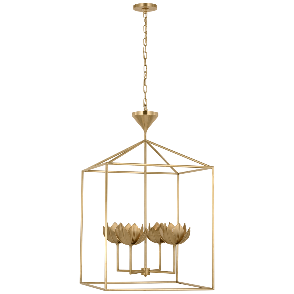 Alberto Large Open Cage Lantern | Antique-Burnished Brass