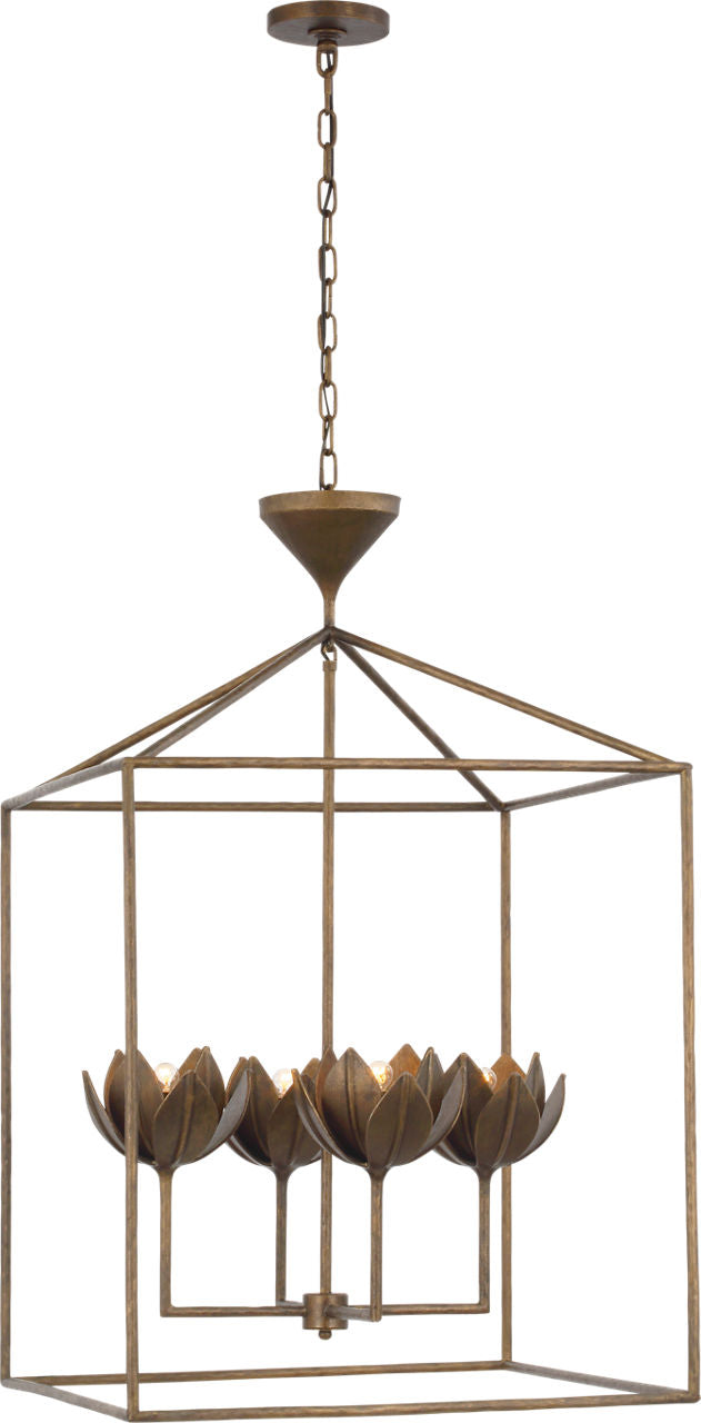 Alberto Large Open Cage Lantern | Antique Bronze Leaf